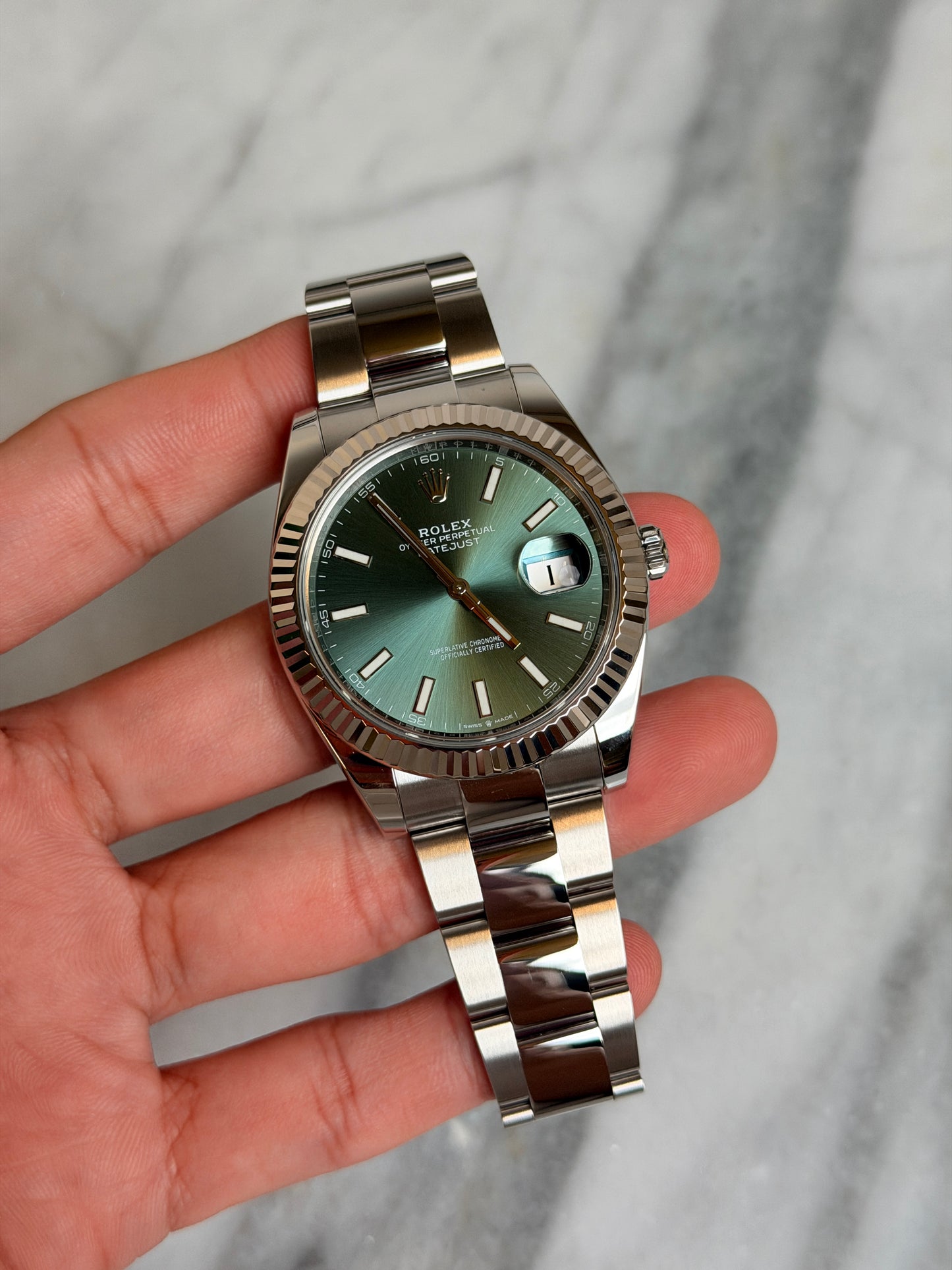 2024 126334 Oyster Green Index Preowned Good / Like New Complete w/ White Tag