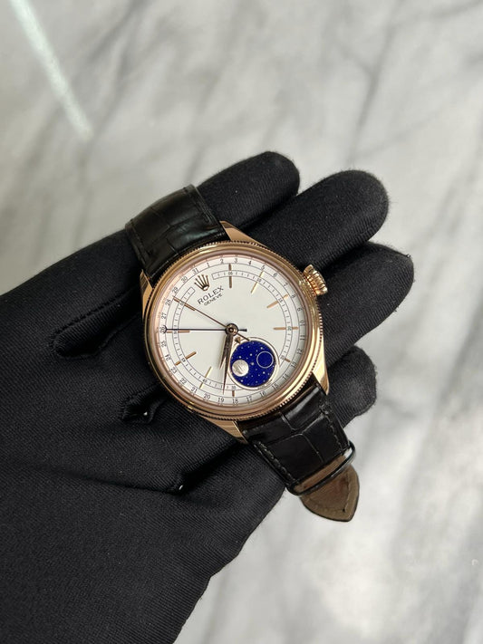 2021 50535 White Moonphase Cellini Preowned Complete