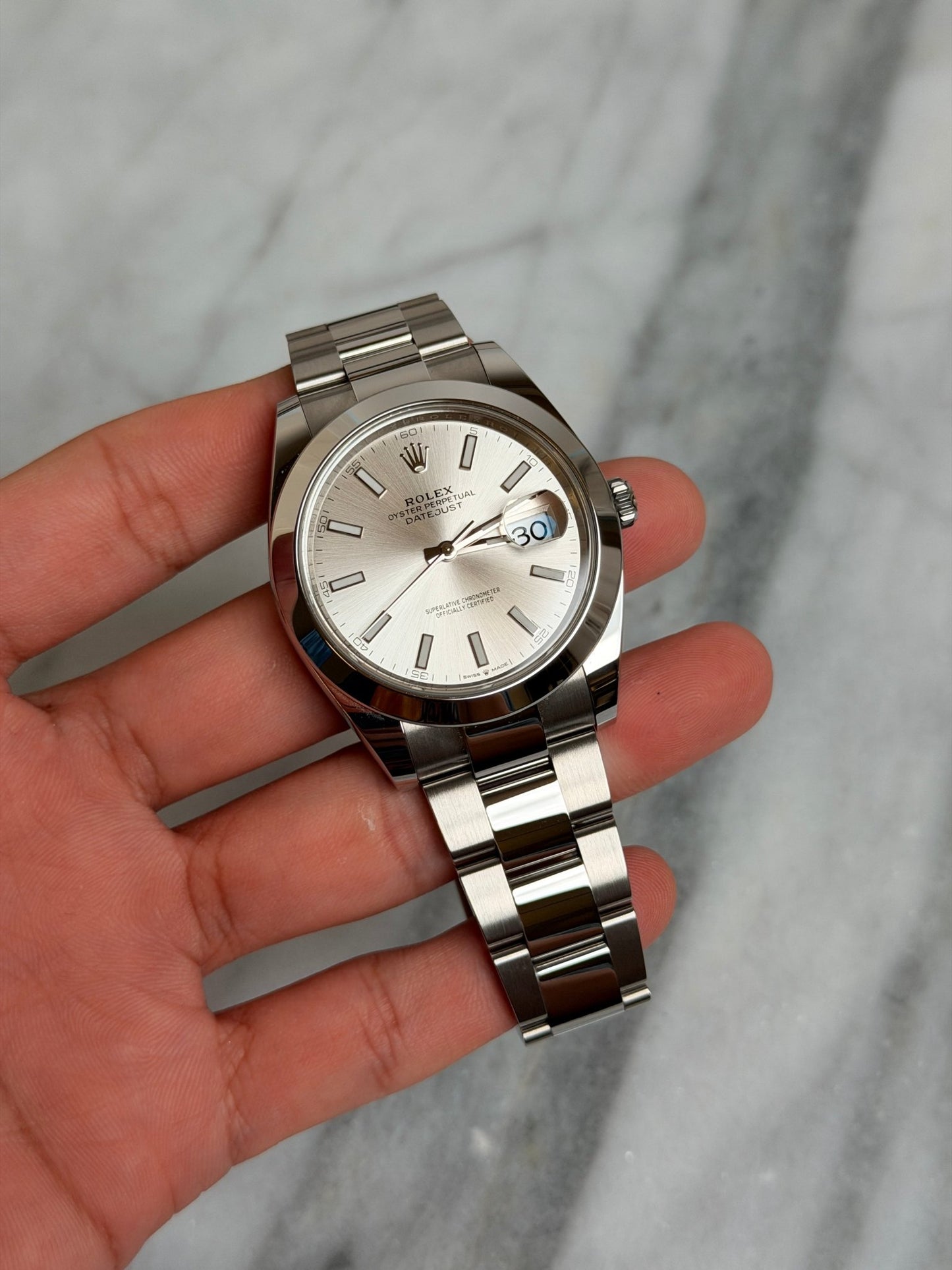 Rolex 2025 126300 Oyster Silver Index New Complete 13618