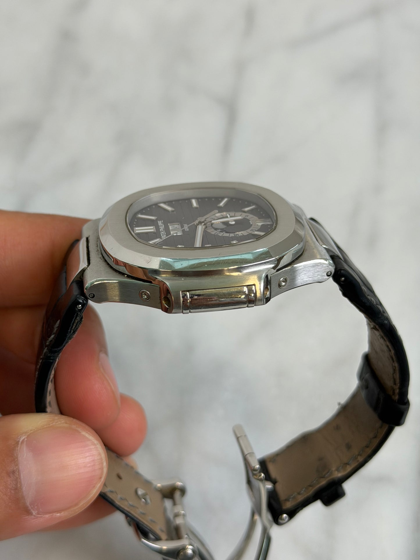 N/A 5726A Nautilus on Leather Preowned Watch/Box Only