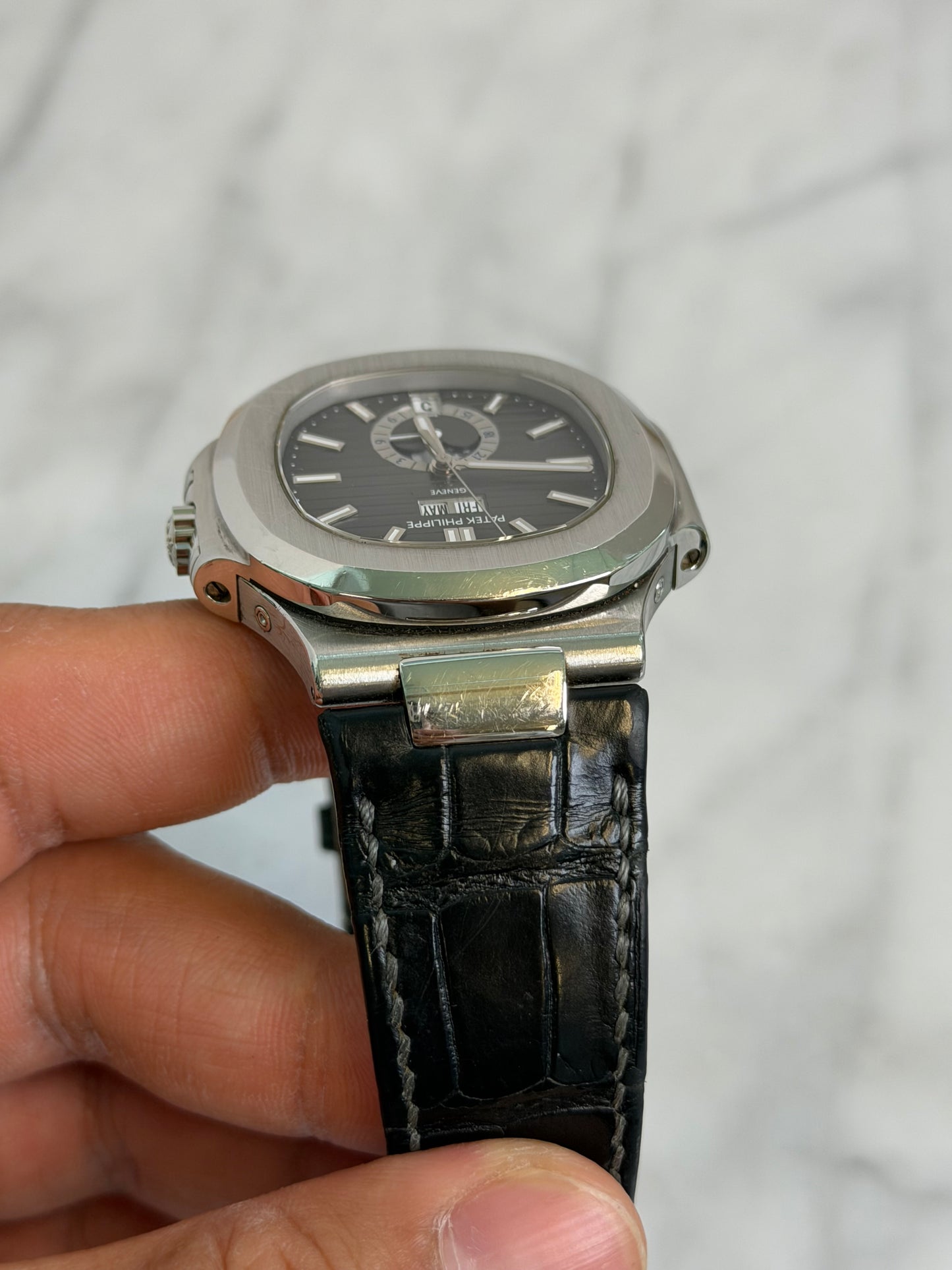 N/A 5726A Nautilus on Leather Preowned Watch/Box Only