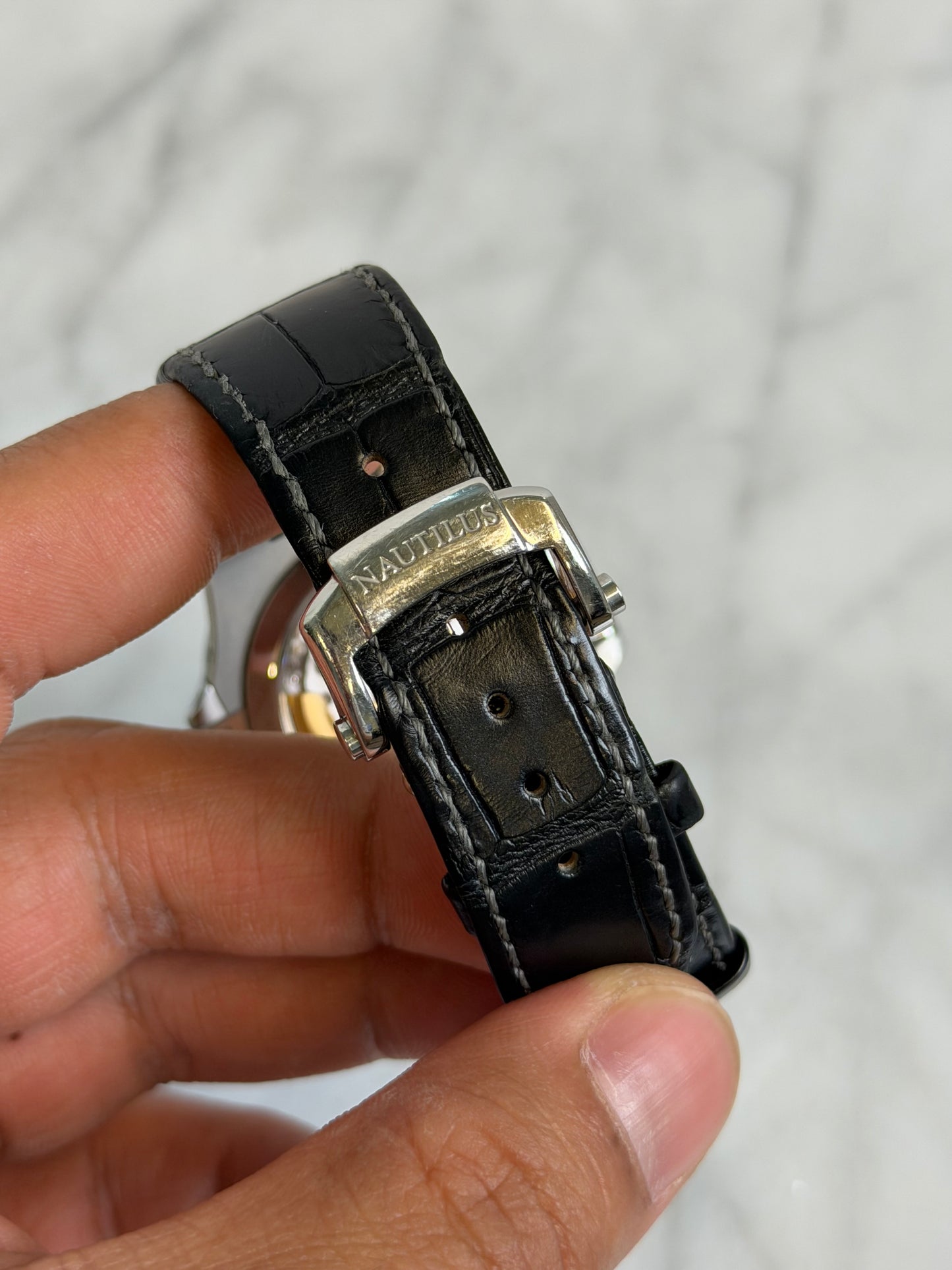 N/A 5726A Nautilus on Leather Preowned Watch/Box Only