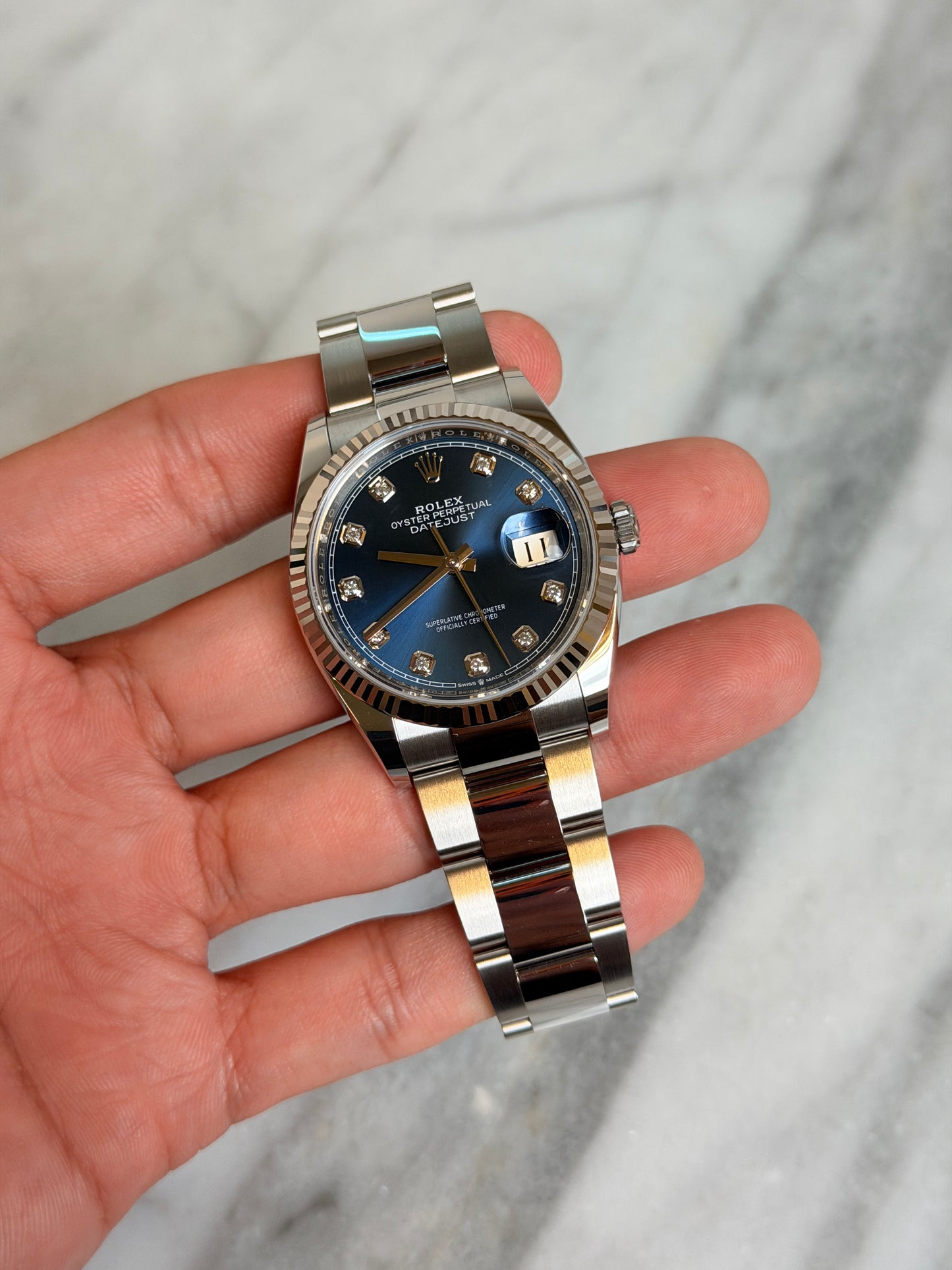 2026 126234G Oyster Blue Diamond DJ36 New Complete
