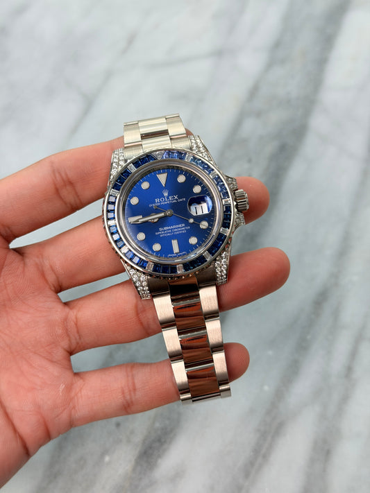 2020 116659SABR Blue Sapphire Sub Date Preowned NFC Complete w/ White Tag