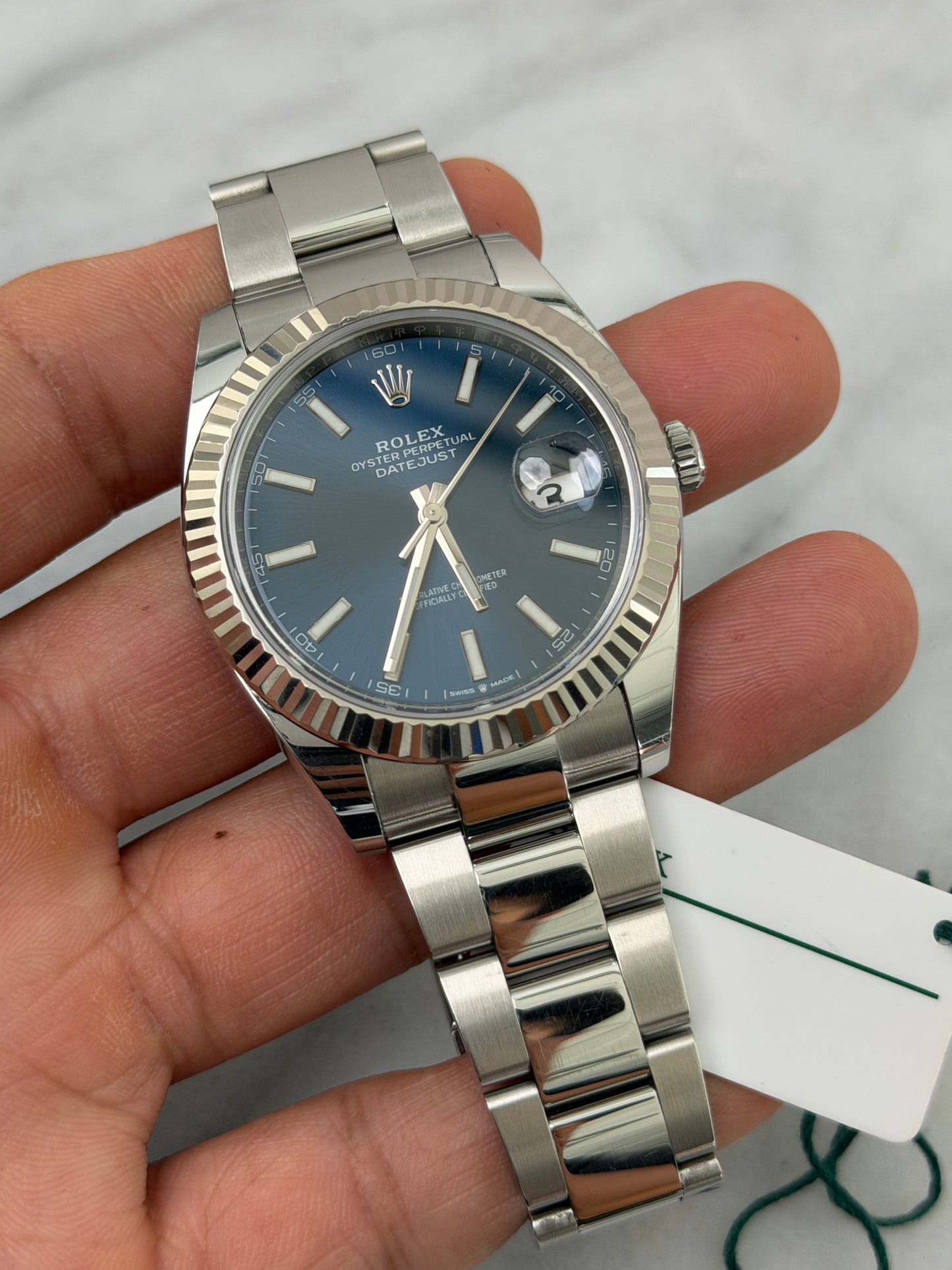 2024 126334 Oyster Blue Index Preowned Complete w/ White Tag