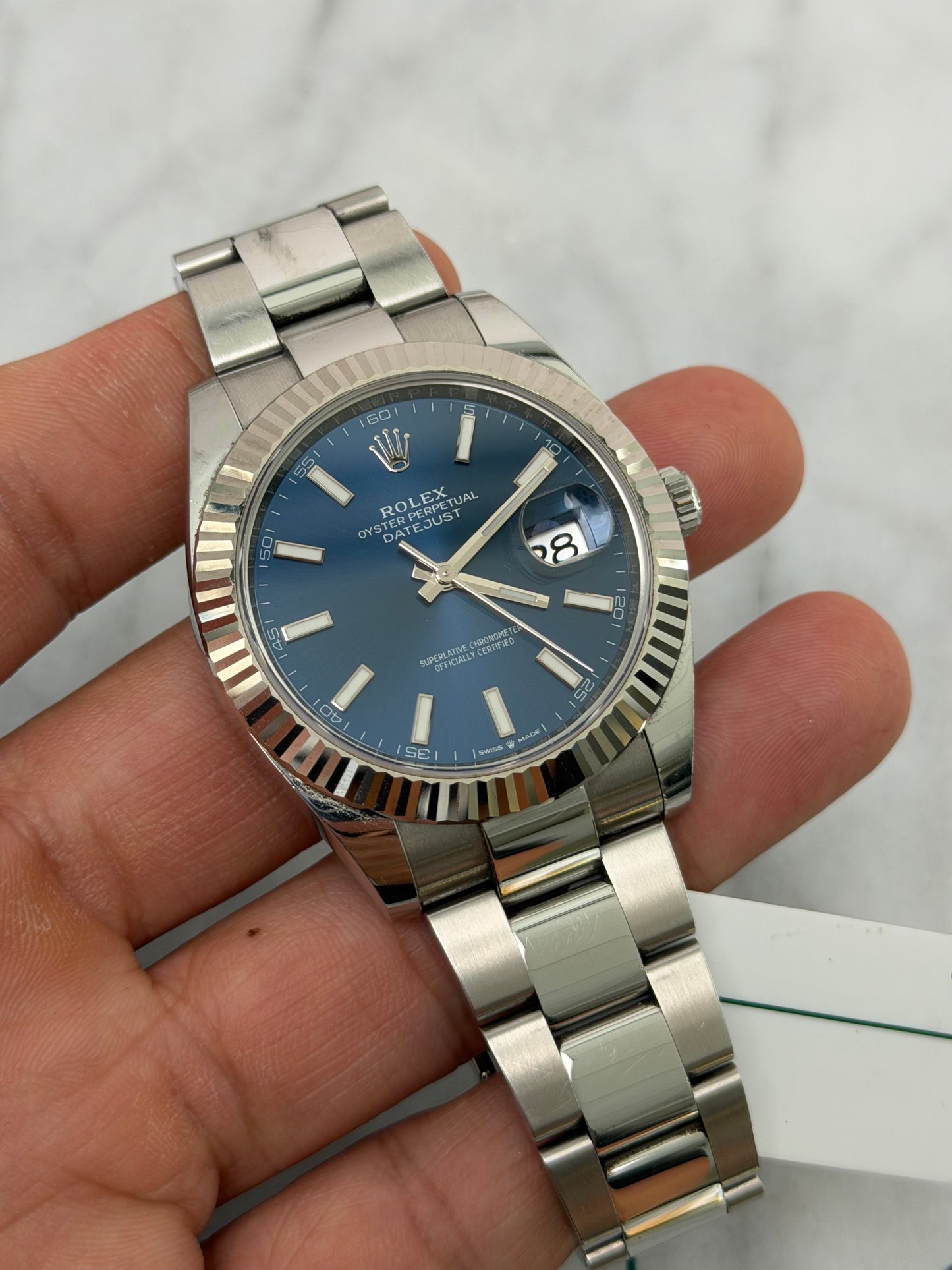 2021 126334 Oyster Blue Index Preowned Complete w/ White Tag