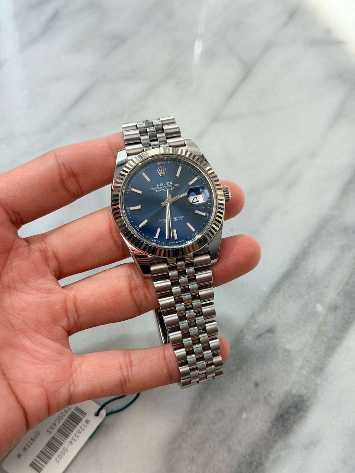 2019 126334 Jubilee Blue Index Preowned Complete w/ White Tag