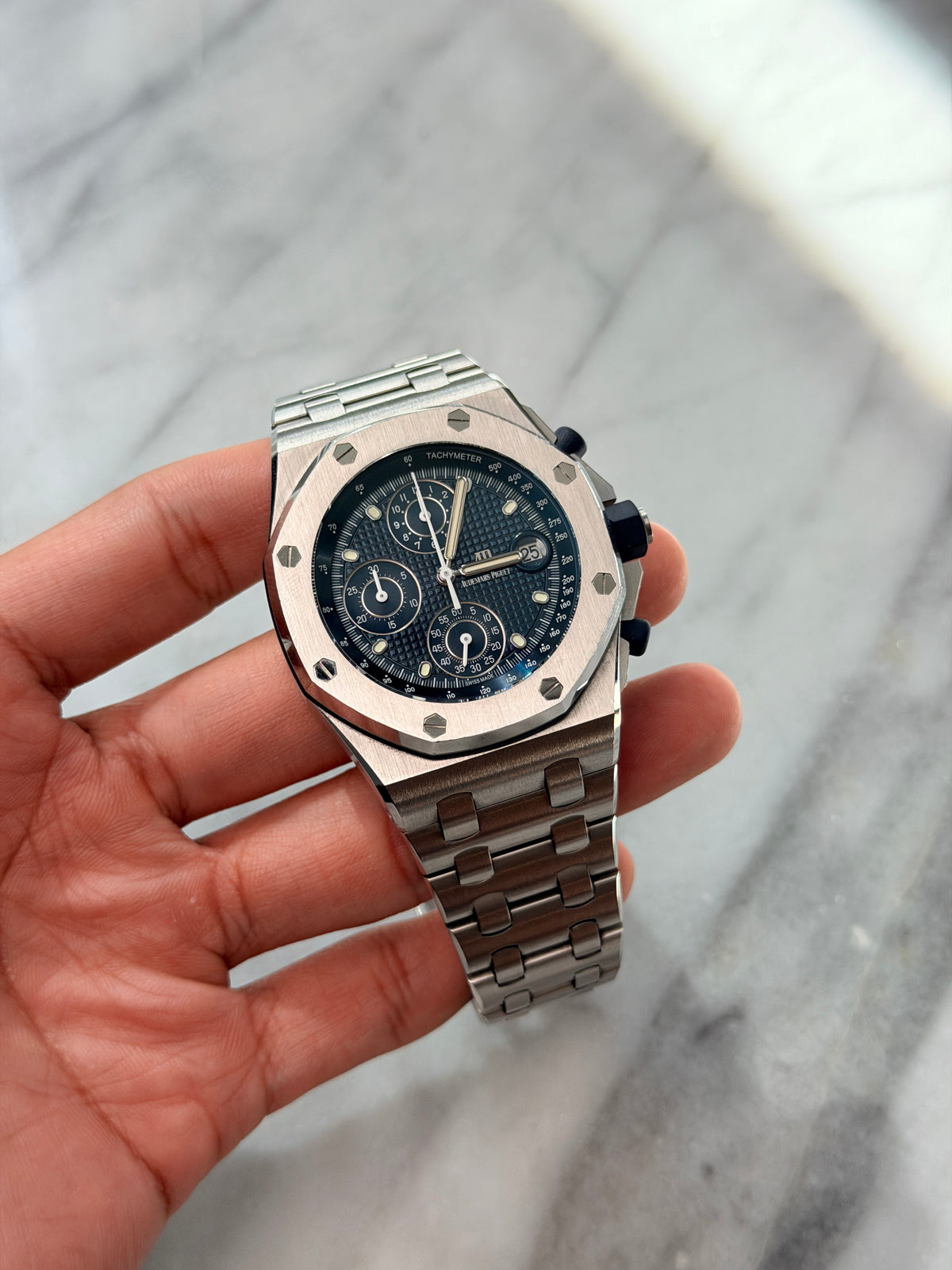 2022 26238ST Blue Offshore on Bracelet Preowned Complete w/ Rubber Strap