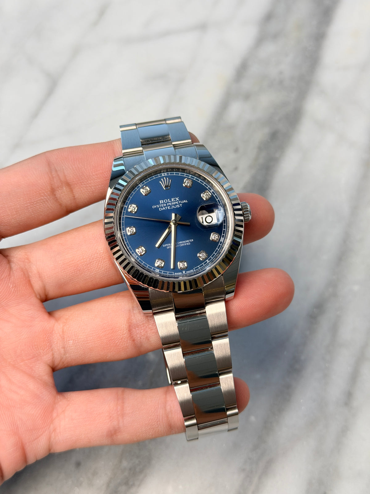 2025 126334G Oyster Blue Diamond Preowned Complete