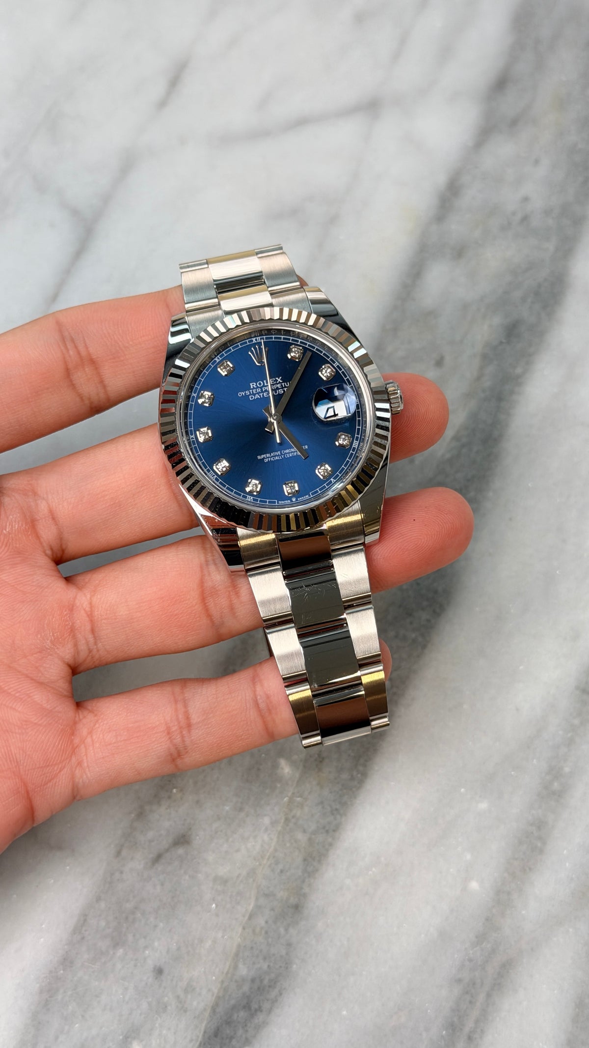 2026 126334G Oyster Blue Diamond Preowned Complete