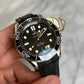 2024 21032422001001 Black Seamaster Diver 300M 42 mm, steel on rubber strap New Complete