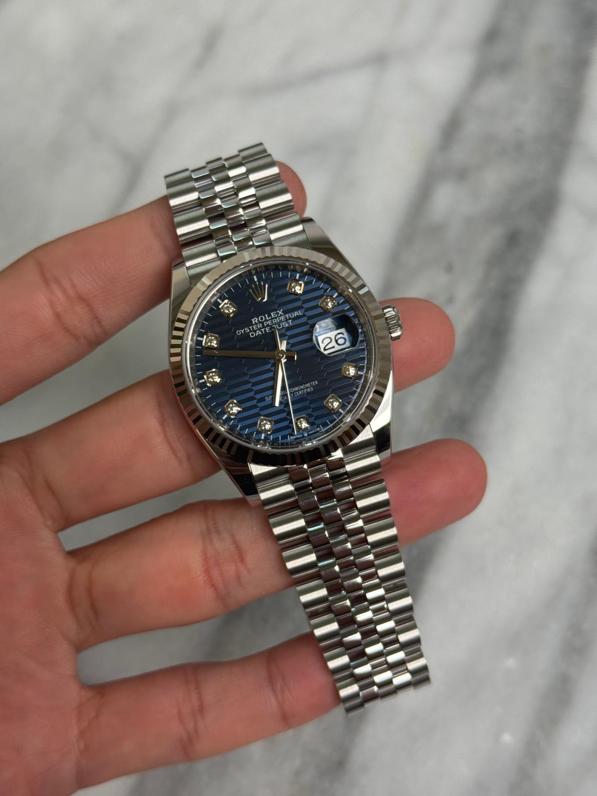 2023 126234G Jubilee Blue Motif Diamond DJ36 Preowned Good Complete