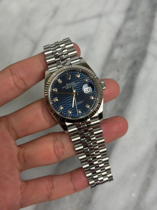2023 126234G Jubilee Blue Motif Diamond DJ36 Preowned Good Complete