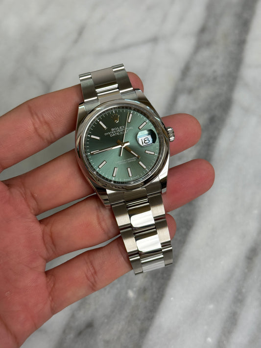 2025 126300 Oyster Green Index New, Complete w/ White Tag