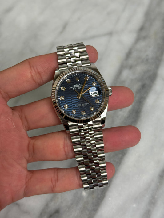 2024 126234G Jubilee Blue Motif Diamond DJ36 Preowned Complete