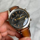 2025 33212415101001 Speedmaster SS Chronograph Black Dial on Brown Leather Strap New Complete