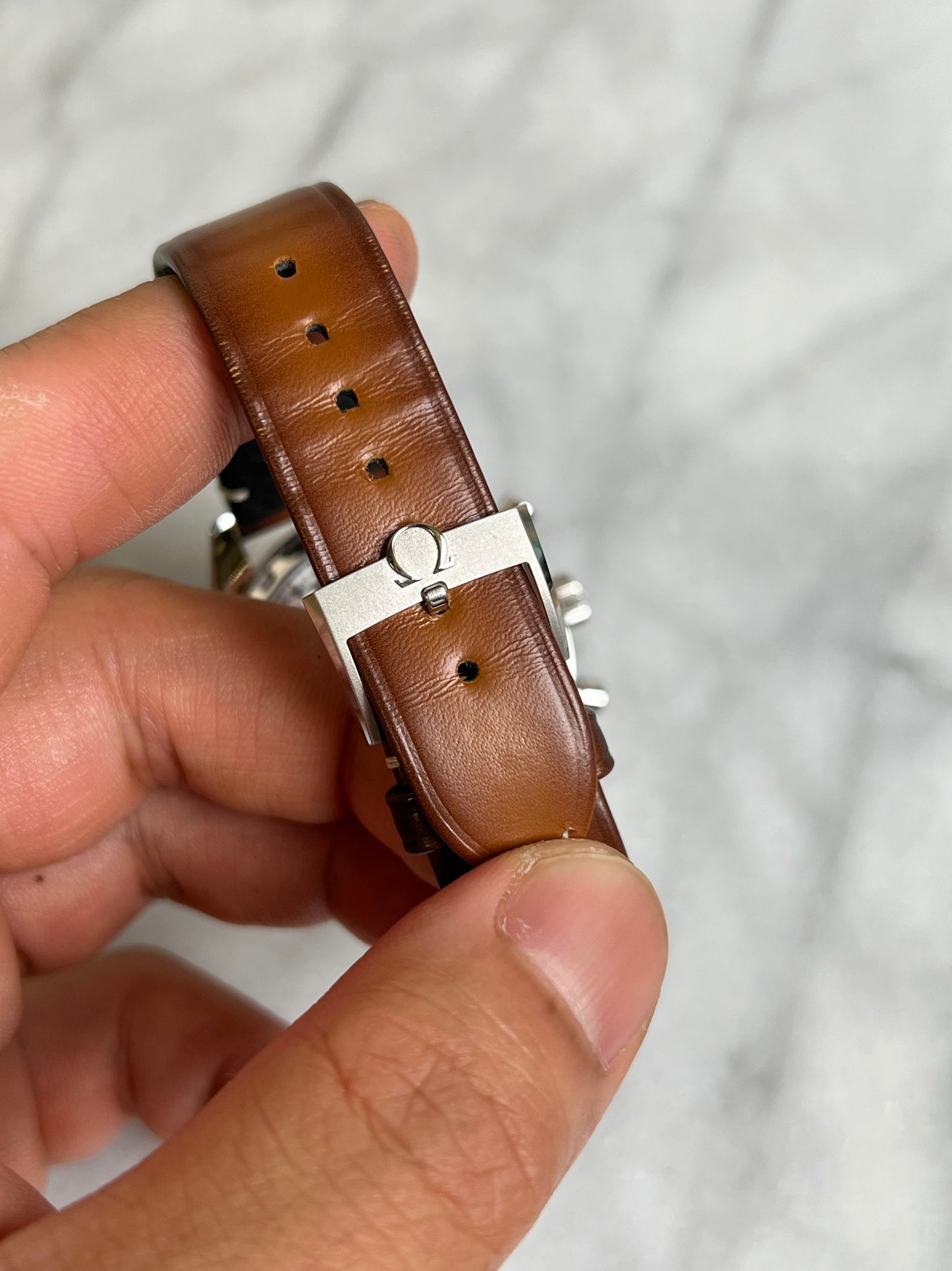 2025 33212415101001 Speedmaster SS Chronograph Black Dial on Brown Leather Strap New Complete