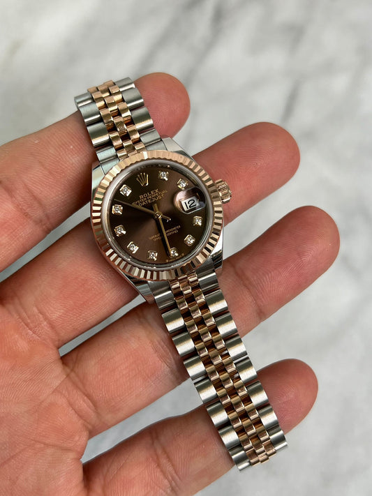 2024 279171G Jubilee Choco Diamond DJ28 Preowned Complete -3 Links