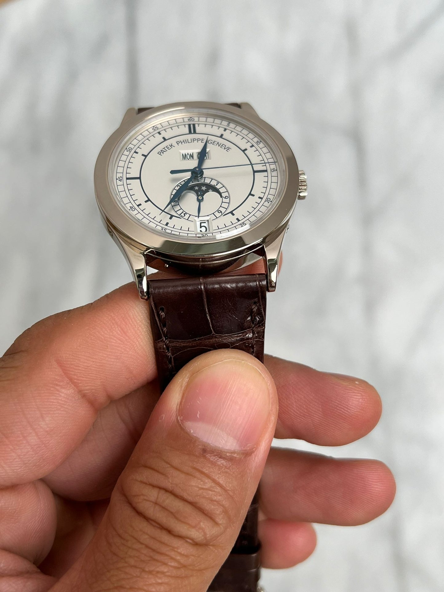 N/A 5396G-001 White Annual Calendar Preowned Watch Only