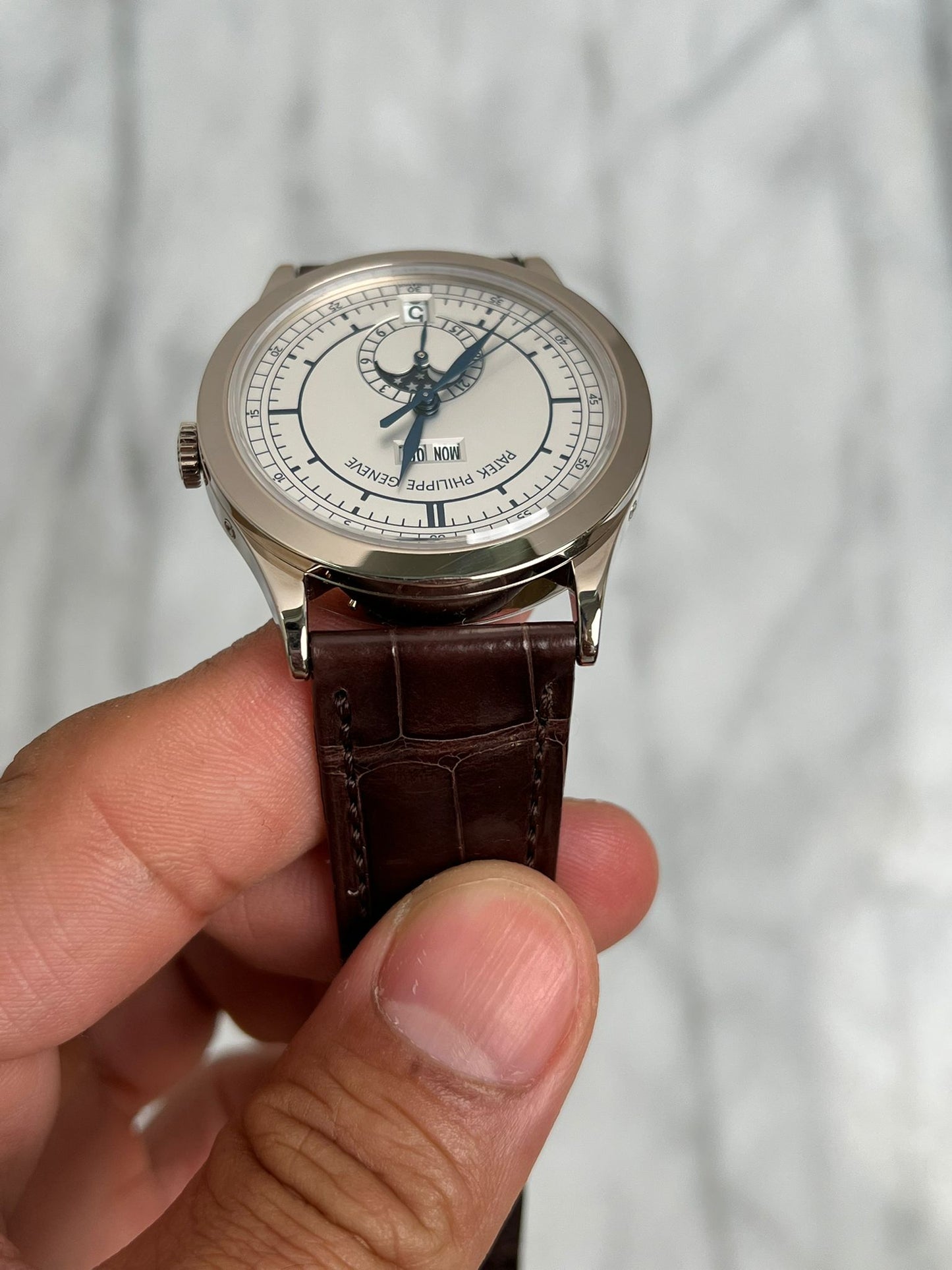 N/A 5396G-001 White Annual Calendar Preowned Watch Only
