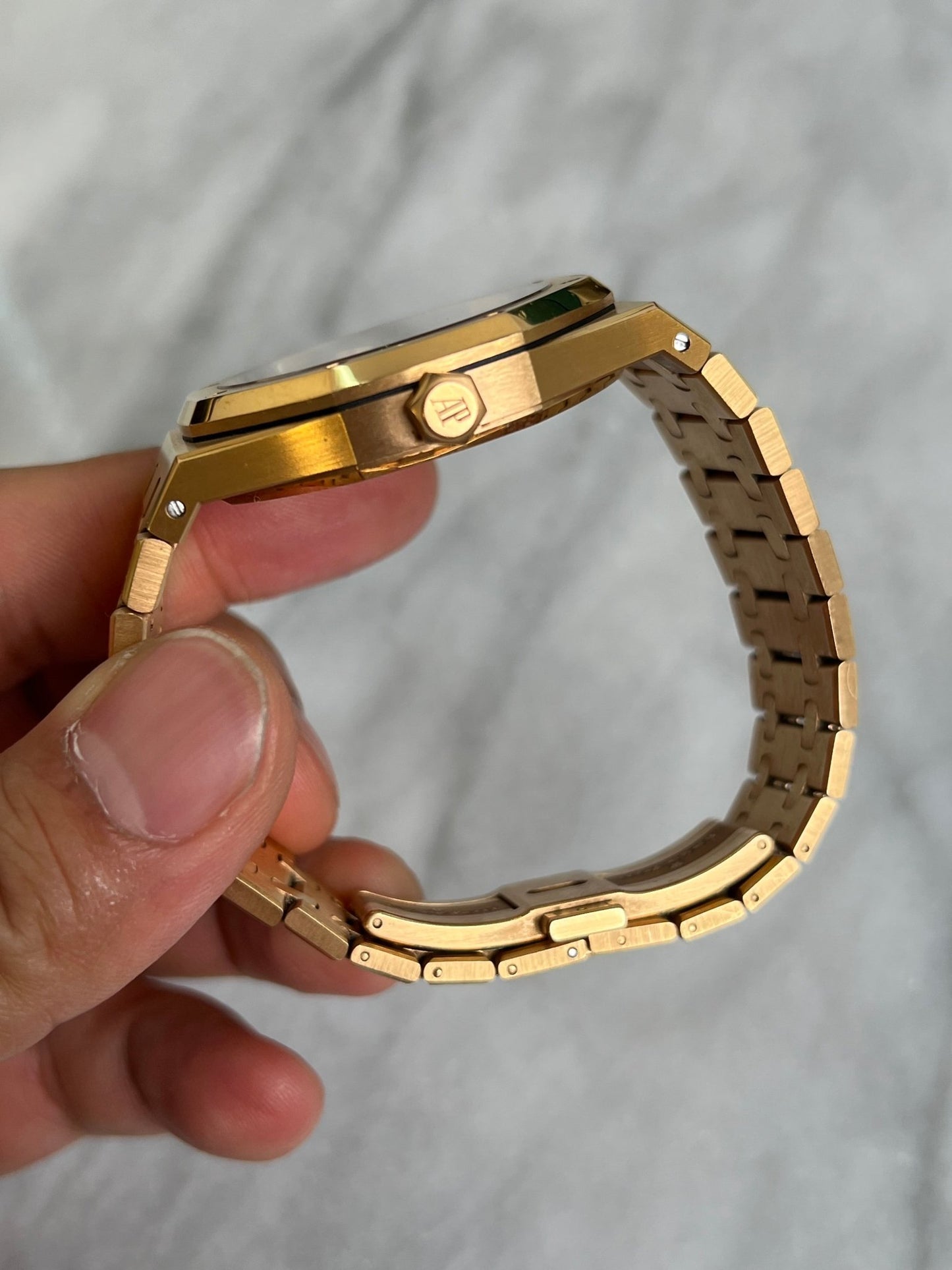 AP 2018 15400OR.OO.1200OR.01 Blue on Bracelet, Swapped Dial by AP Preowned Watch/Warranty 14136