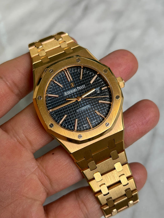 AP 2018 15400OR.OO.1200OR.01 Blue on Bracelet, Swapped Dial by AP Preowned Watch/Warranty 14136