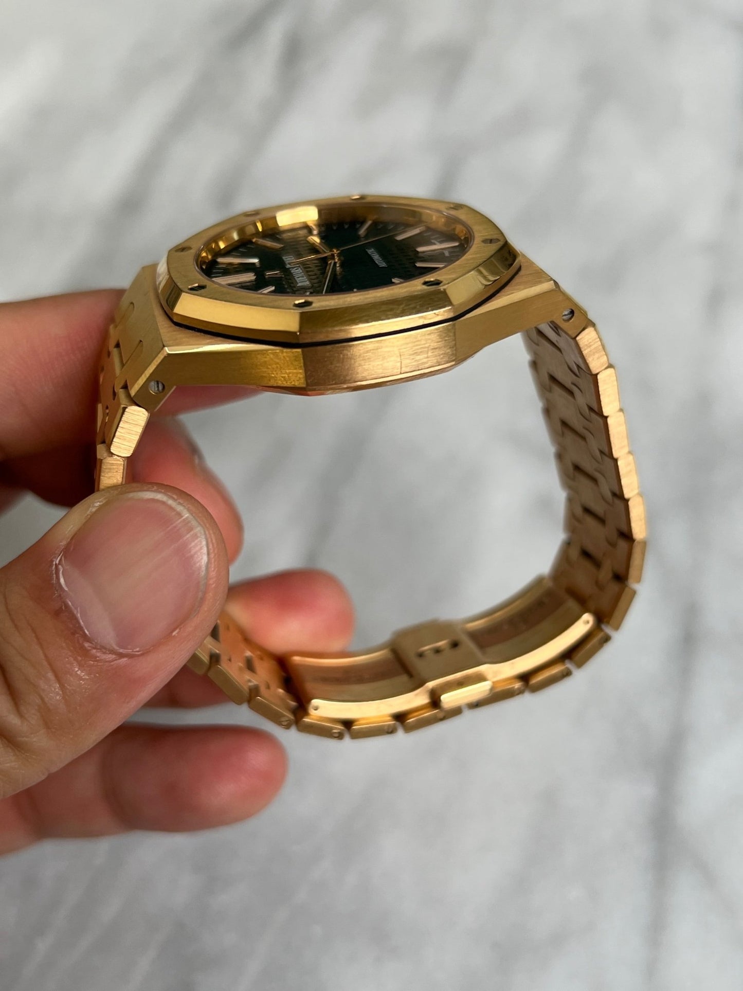 AP 2018 15400OR.OO.1200OR.01 Blue on Bracelet, Swapped Dial by AP Preowned Watch/Warranty 14136