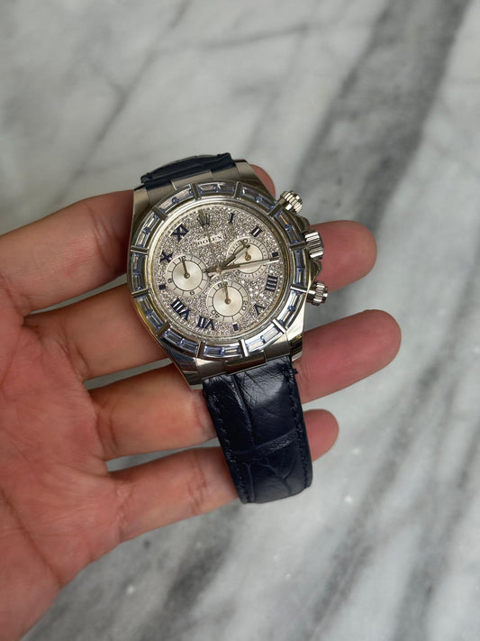 2019 116589SACI Roman Pave Sapphire Bezel Preowned Complete