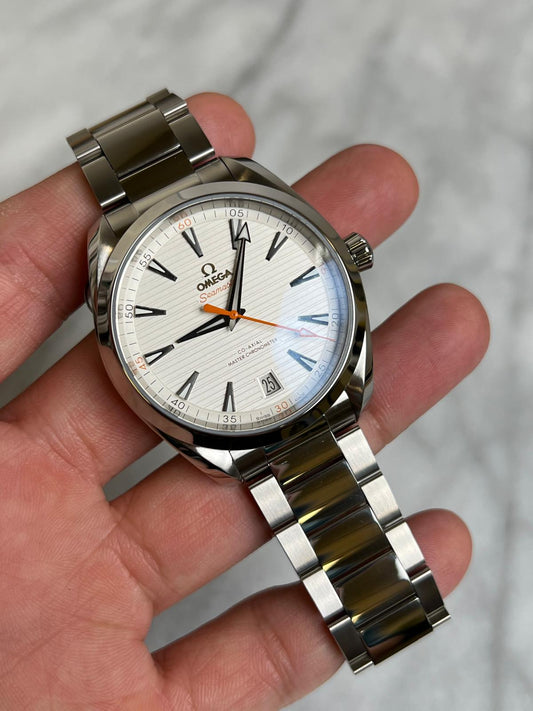 2024 22010412102001 White Seamaster Aqua Terra 150M 41 mm, steel on steel New Complete