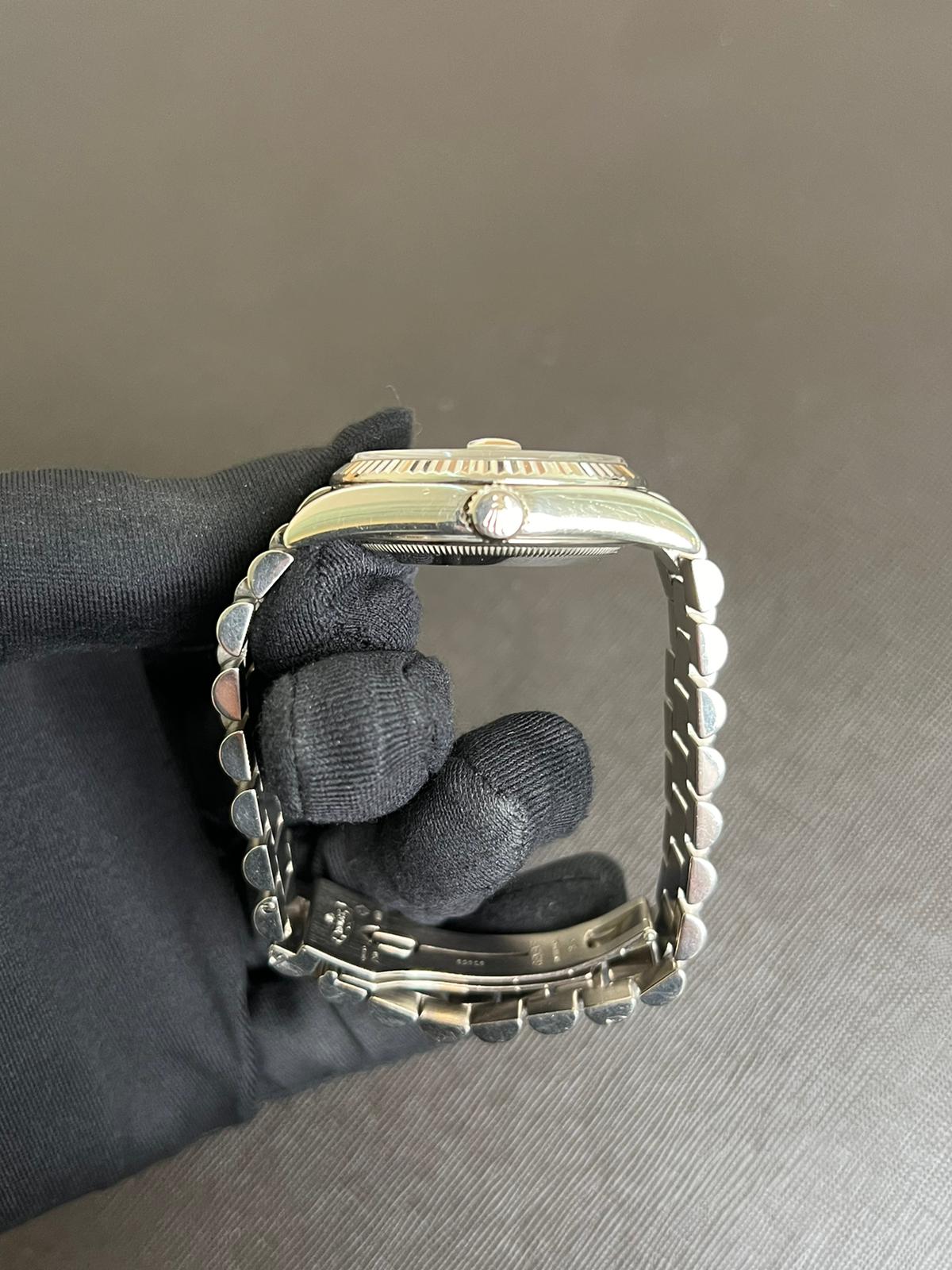 N/A 118239A Silver Diamond DD36, Hidden Clasp Preowned Watch Only, 6 Screws