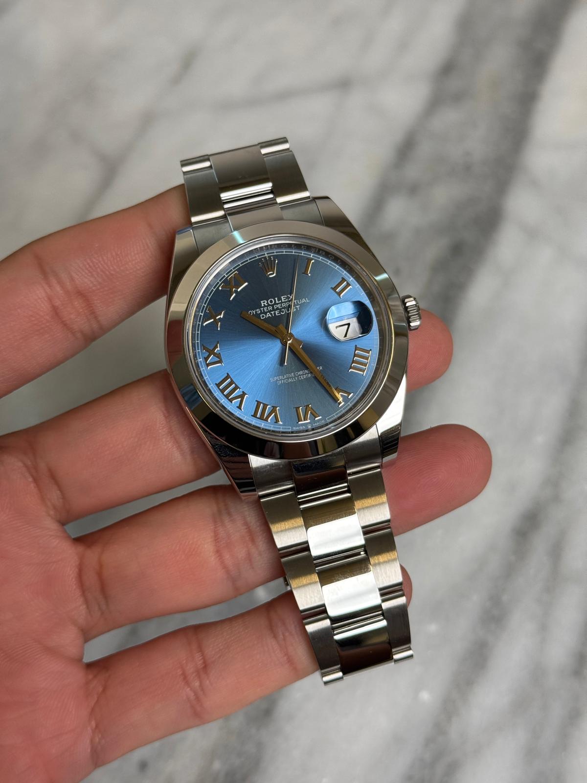 2025 126300 Oyster Blue Roman New Complete