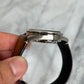 Omega 2025 33212415101001 Speedmaster SS Chronograph Black Dial on Brown Leather Strap New Complete 12487