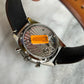Omega 2025 33212415101001 Speedmaster SS Chronograph Black Dial on Brown Leather Strap New Complete 12487