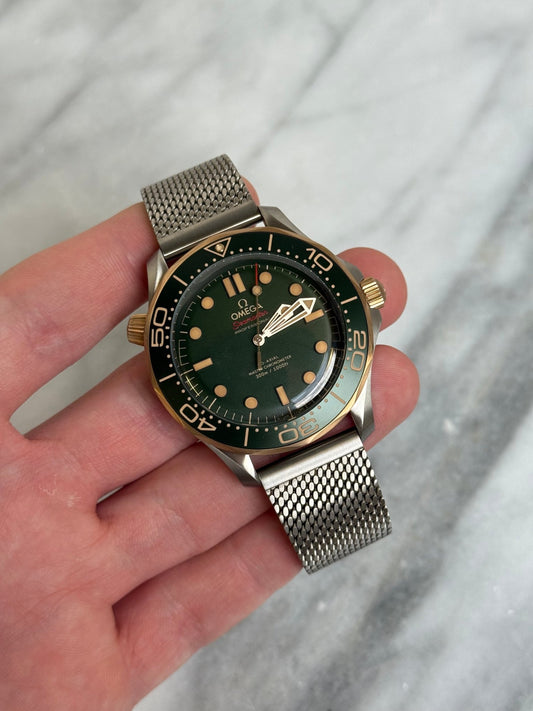 Omega 2026 21090422010001 Seamaster Bronze Gold on Titanium Strap New Complete 14534