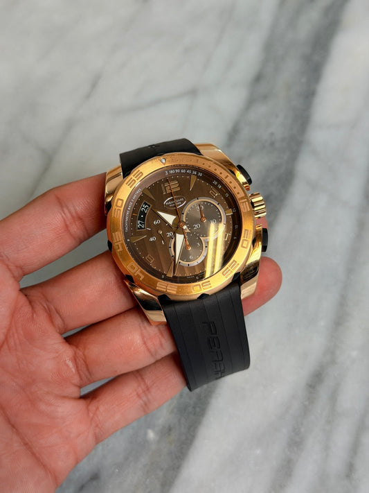 Parmgiani 2009 PF600103.06 Pershing 115 Chrono Rose Preowned Complete 14457