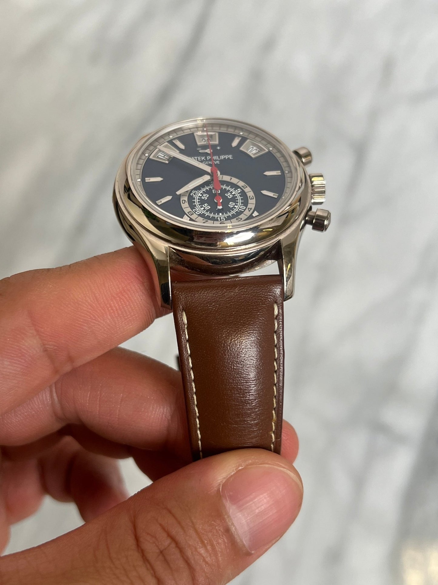 Patek 2020 5960/01G - 001 Blue Annual Calendar Preowned Complete 13261