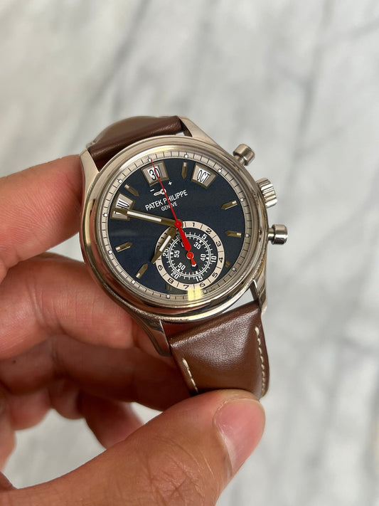 Patek 2020 5960/01G - 001 Blue Annual Calendar Preowned Complete 13261