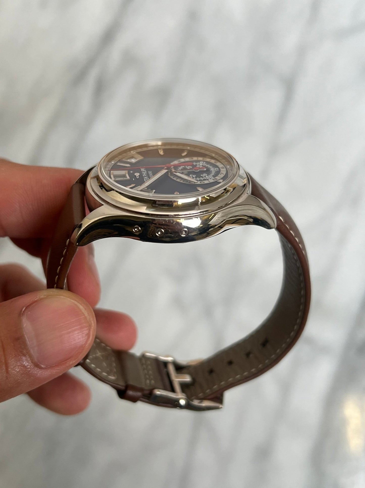 Patek 2020 5960/01G - 001 Blue Annual Calendar Preowned Complete 13261