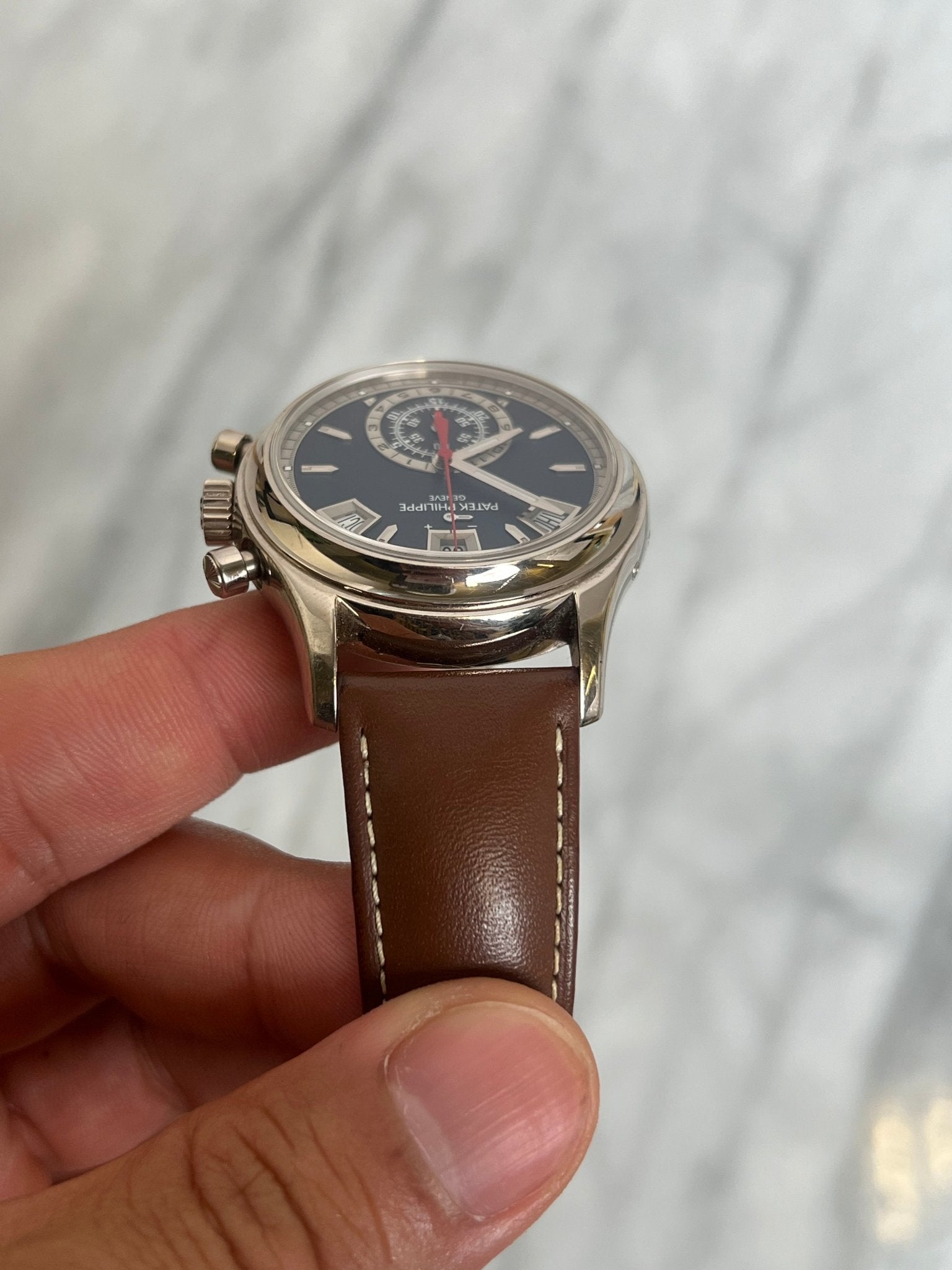 Patek 2020 5960/01G - 001 Blue Annual Calendar Preowned Complete 13261