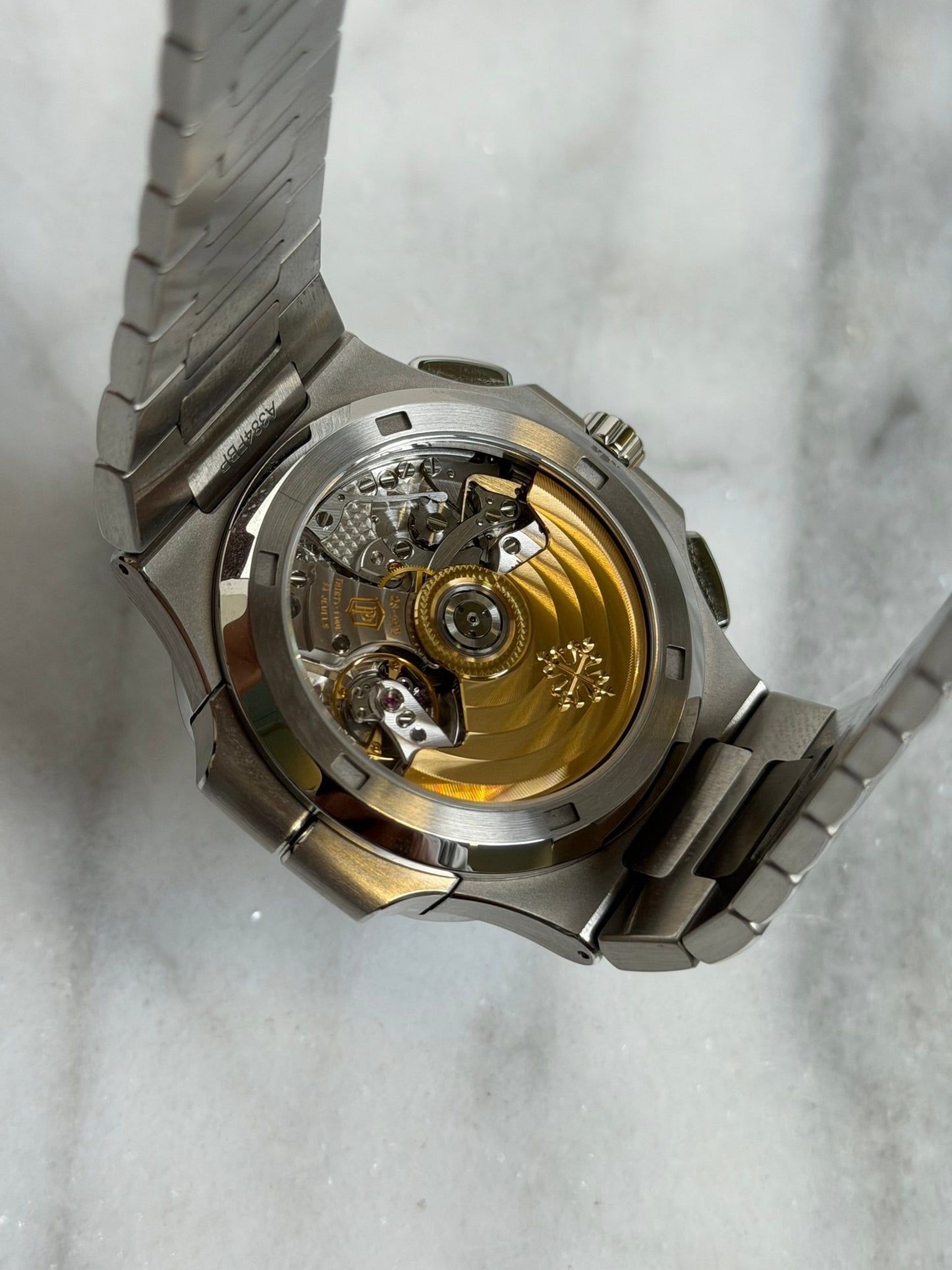 Patek 2021 5990/1A Grey Nautilus, Old Buckle Preowned Good Complete 14608