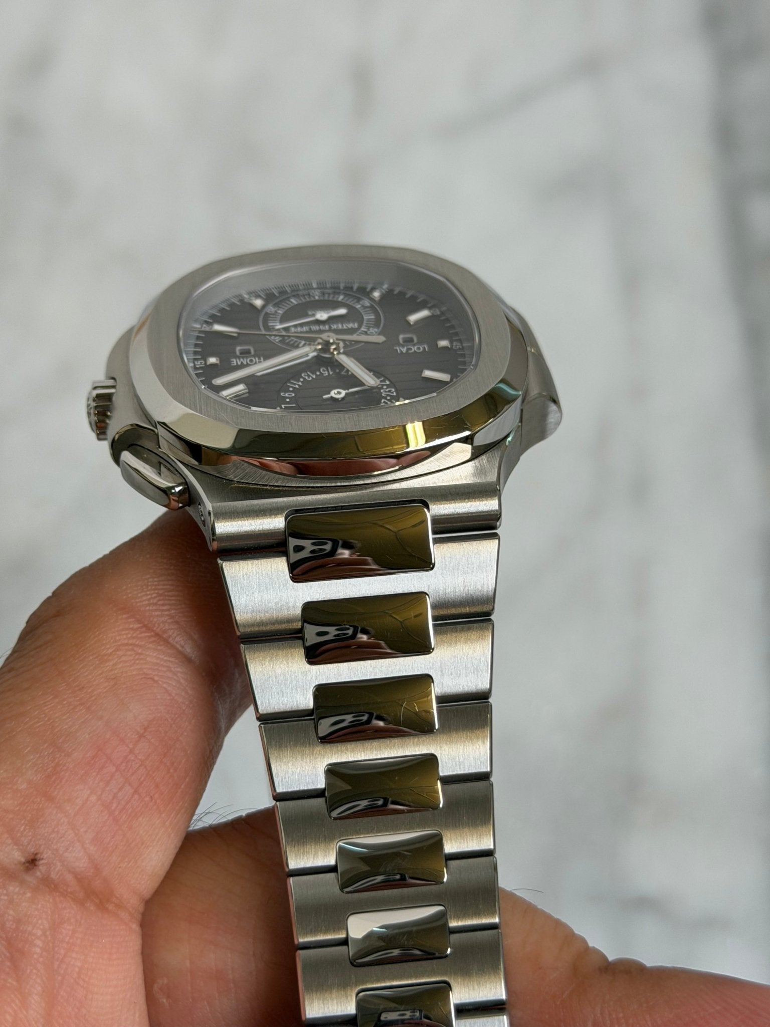 Patek 2021 5990/1A Grey Nautilus, Old Buckle Preowned Good Complete 14608