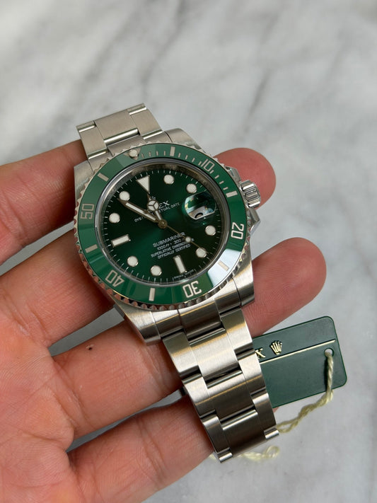 Rolex 2012 116610LV Hulk Preowned and Polished Complete w/ White Tag 14431