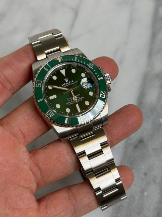 Rolex 2013 116610LV Hulk Preowned and Polished Complete 14430