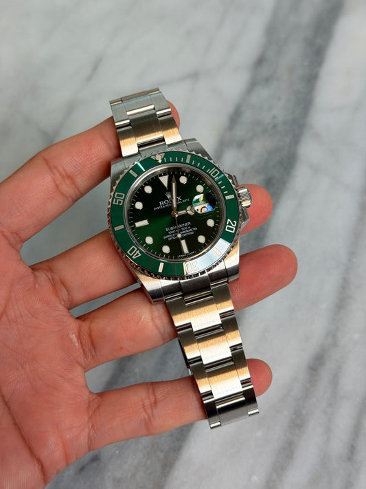 Rolex 2014 116610LV Hulk Preowned and Polished Complete 14590