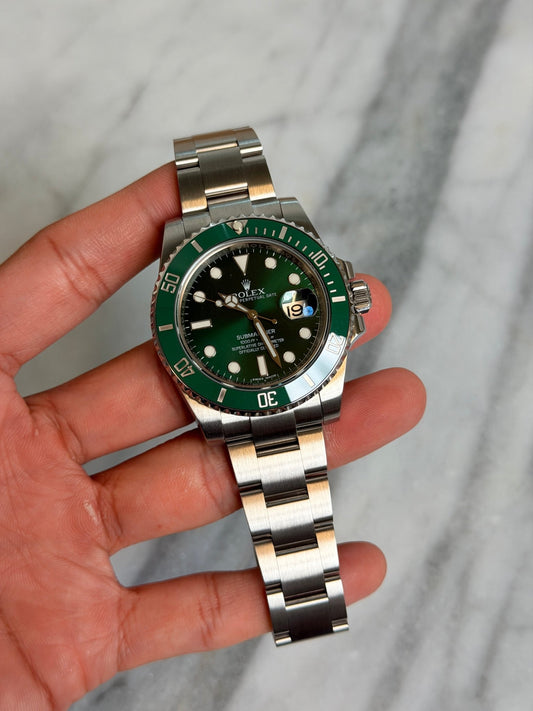 Rolex 2015 116610LV Hulk Preowned and Polished Complete 14563