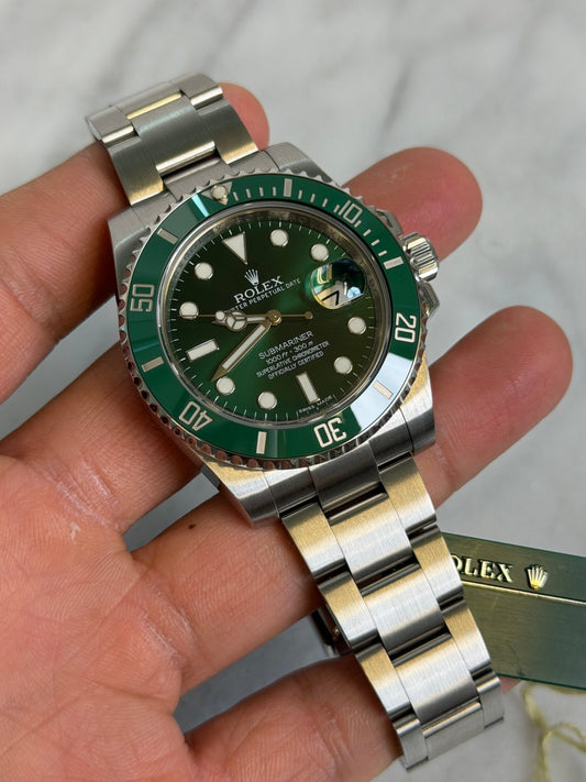 Rolex 2015 116610LV Hulk Preowned and Polished Complete 14776