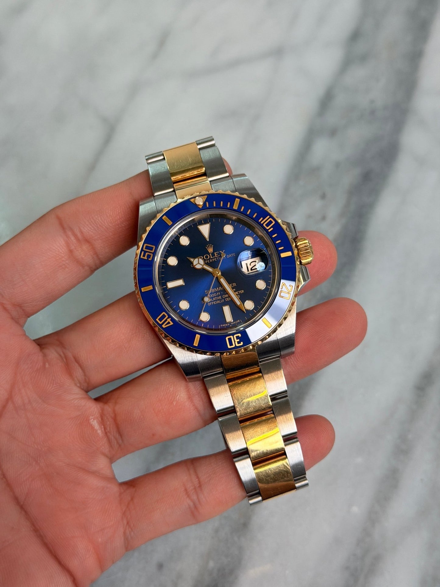 Rolex 2015 116613LB Bluesy Preowned Complete 14549