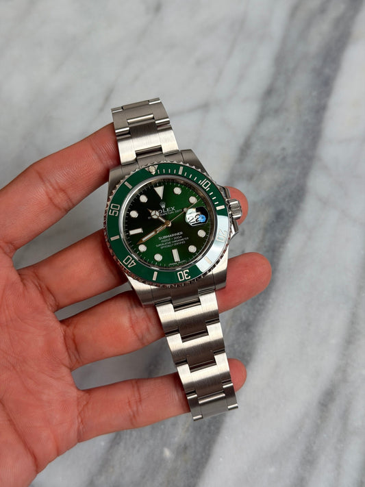 Rolex 2016 116610LV Hulk Preowned and Polished Complete 14620