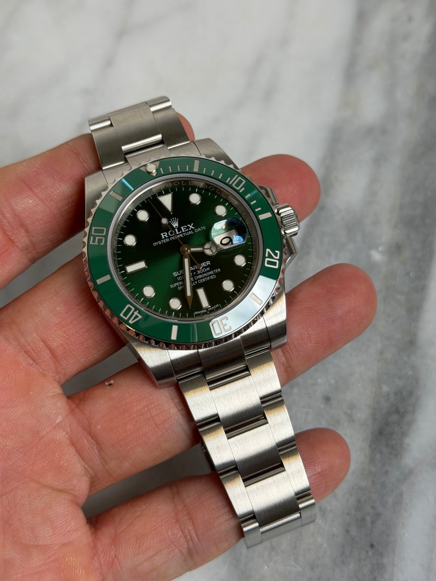 Rolex 2017 116610LV Hulk Preowned and Polished Complete 14429