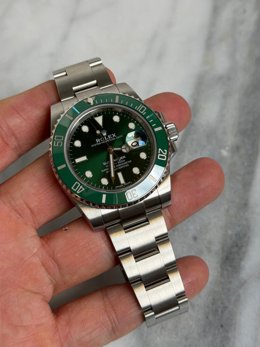Rolex 2017 116610LV Hulk Preowned and Polished Complete 14429